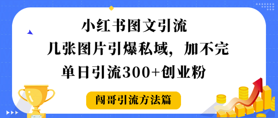 小红书图文引流，几张图片引爆私域加不完，单日引流300＋创业粉-欧乐副业网