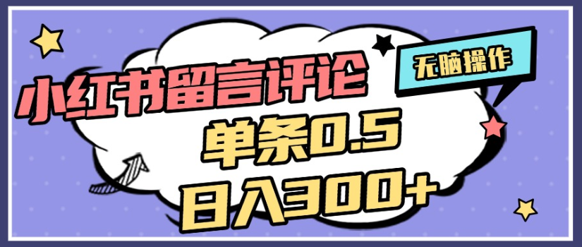 2025年最新小红书评论单条0.5元，日入300＋，无上限，详细操作流程-欧乐副业网