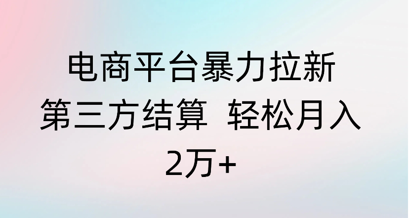 电商平台暴力拉新第三方结算 轻松月入2万+-欧乐副业网