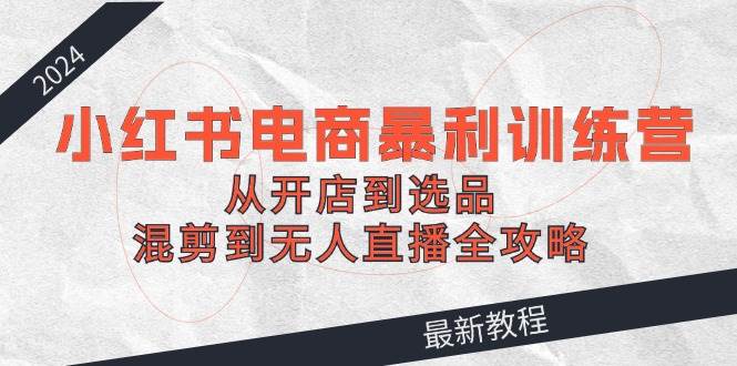 2024小红书电商暴利训练营：从开店到选品，混剪到无人直播全攻略-欧乐副业网